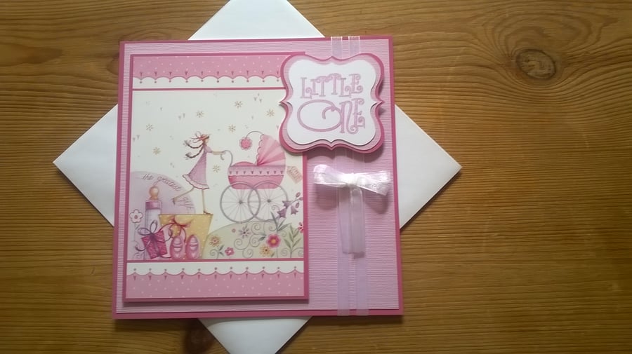 New Baby Card - The Greatest Gift - Pink