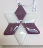 Lilac & White Fused Glass Star Christmas Tree Decoration - Image 3