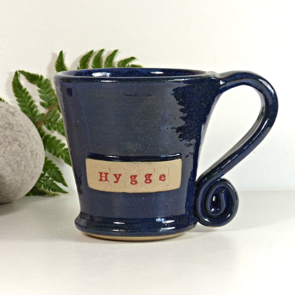Hygge - Blue  Mug - Ceramic Stoneware Pottery UK Gift Gifts Mugs Tea Coffee 