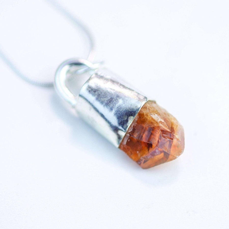 Raw citrine crystal necklace - crystal jewellery - talisman jewellery - crystal 