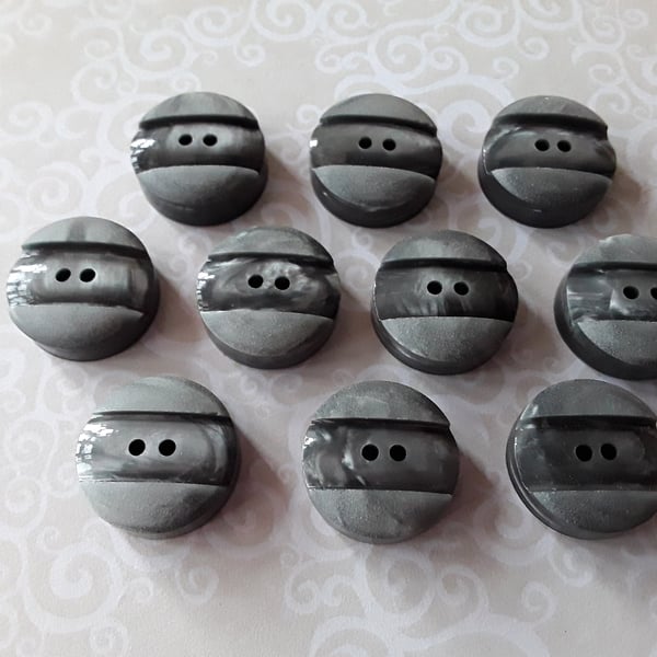 3 4" 19mm 30L VINTAGE Grey early Polyester marbled buttons