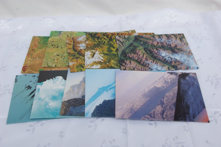 Envelopes from recycled world Atlas set of ten