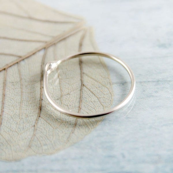 Silver Stacking Ring - Single Bud Ring in Argentium Sterling Silver