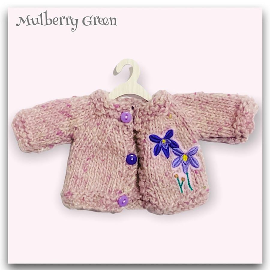 Embroidered Pink Cardigan 
