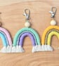 Macrame Rainbow keychain, Cotton Rainbow bag charm - Image 4