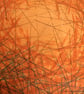 Orange with Green Brown Lines Swedish 50s Mid Century Vintage fabric Lampshade - Image 9