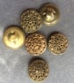 Gold coloured metal flower buttons 15mm - Image 2