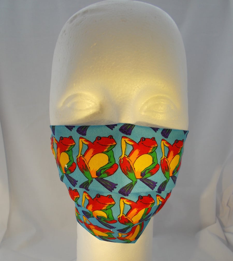Adult Fabric Face Covering - Frogs 1