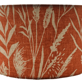 Handmade Wild Grass Clementine Orange 100% Cotton Fabric Lampshade