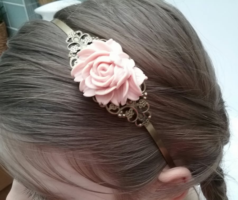 Rose Cabochon Headband 
