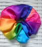 Rainbow Satin Hair Scrunchie. - Image 1