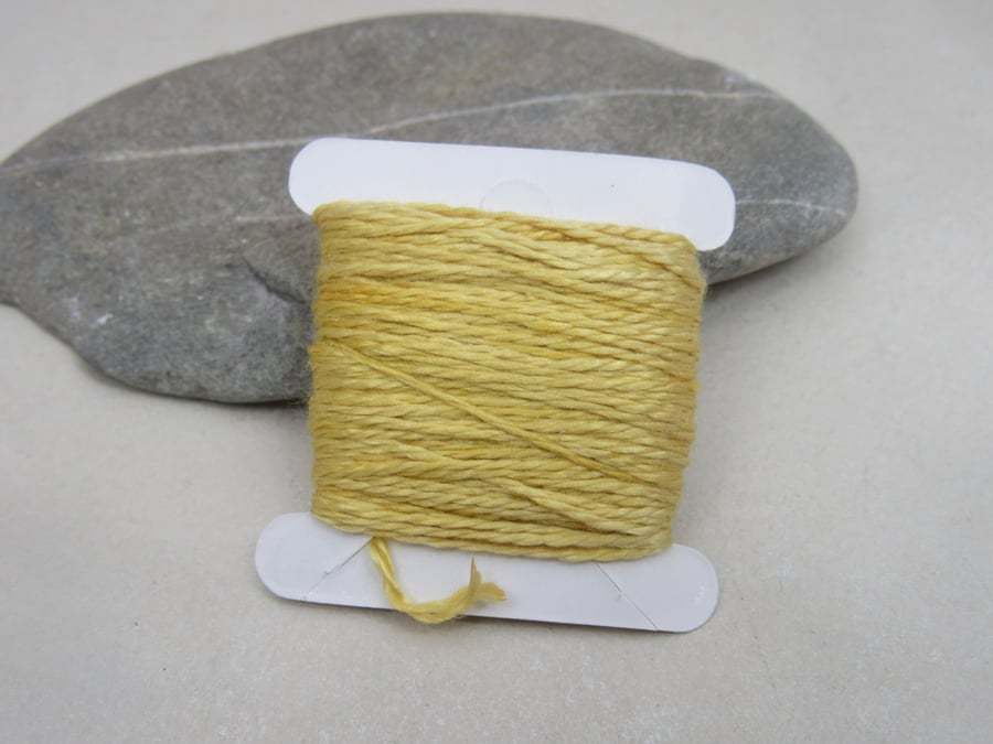 15m Natural Dye Bright Weld Yellow  Pure Silk Embroidery Thread