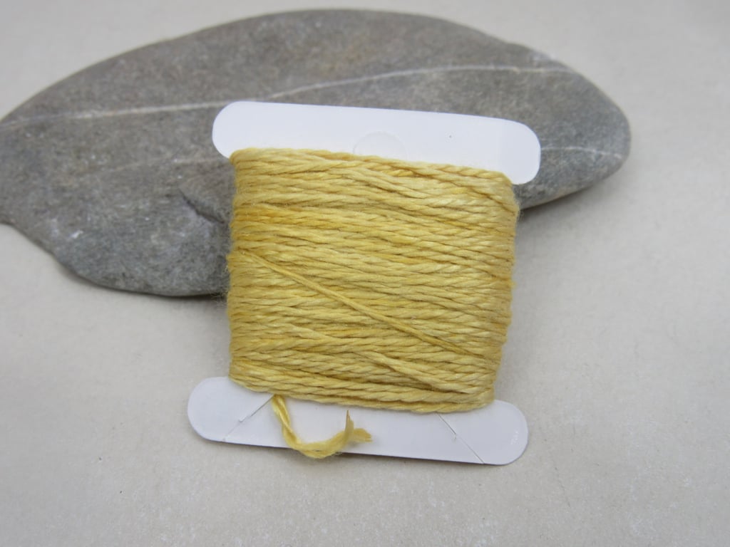 15m Natural Dye Bright Weld Yellow  Pure Silk Embroidery Thread