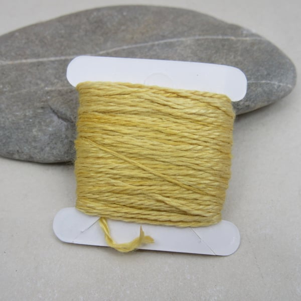 15m Natural Dye Bright Weld Yellow  Pure Silk Embroidery Thread