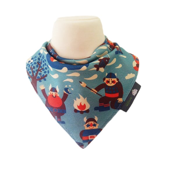 Handmade ORGANIC Baby Bandana Dribble Bib in Dutch Designer VIKIINGS Knit Fabric