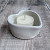 Perfectly imperfect Ceramic heart tealight, white (cosmetic flaw)