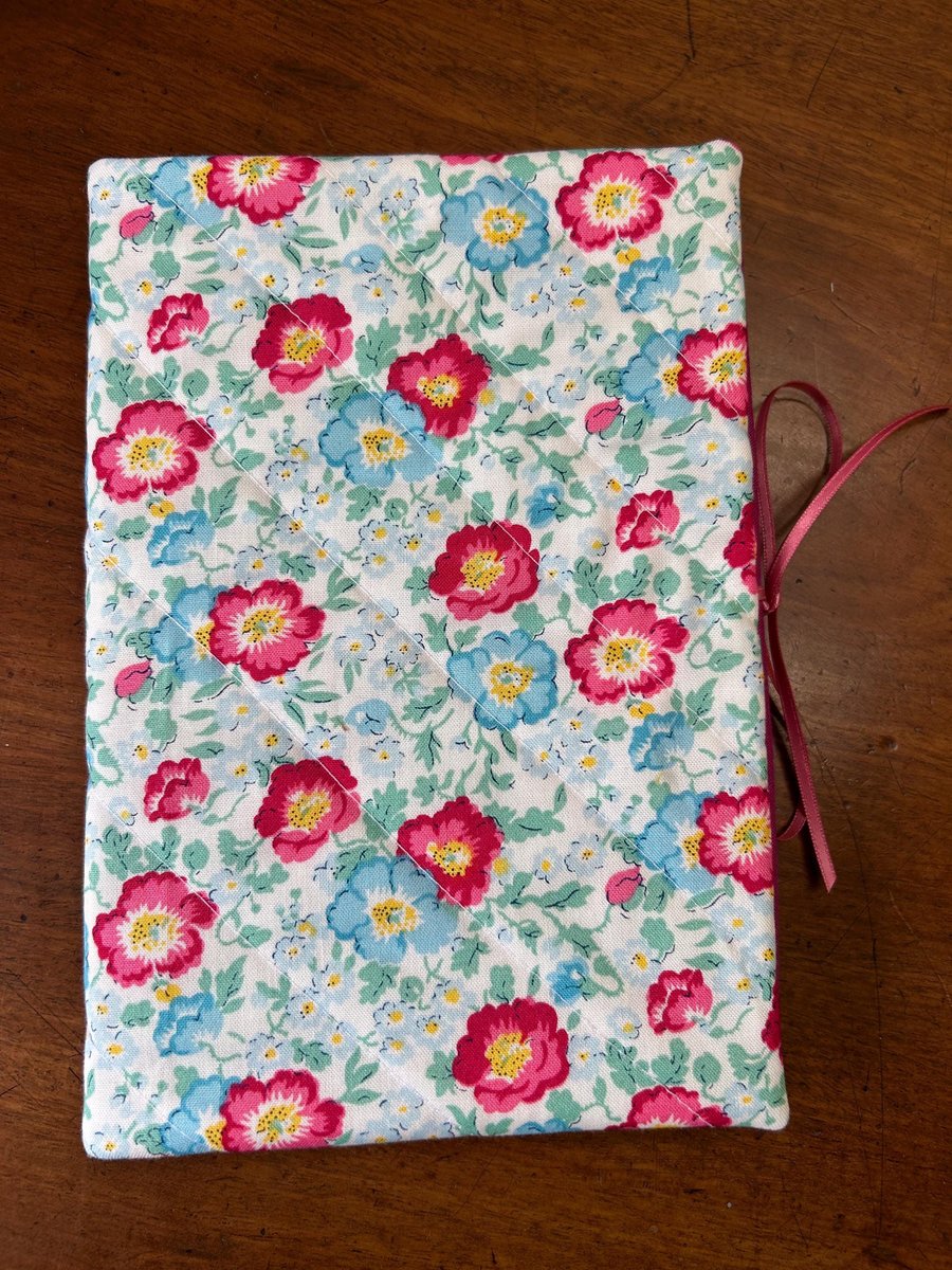 Quilted Journal cover, Journal cover, notebook cover, fabric cover, blue book co