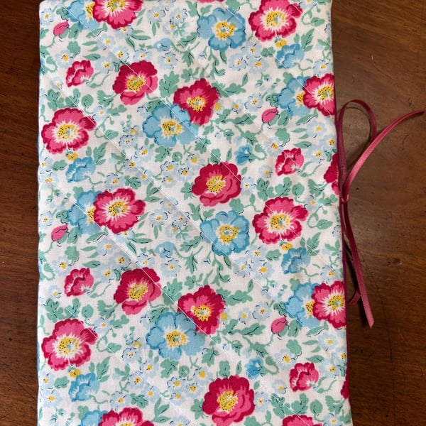 Quilted Journal cover, Journal cover, notebook cover, fabric cover, blue book co
