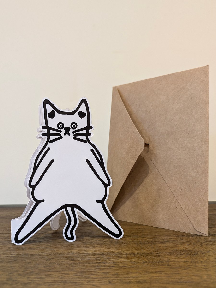 Cat card - Legs for Days – Chonky Cat Cut-Out Card