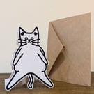 Cat card - Legs for Days – Chonky Cat Cut-Out Card