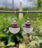  silver and ruby earrings Ulu tribal blade