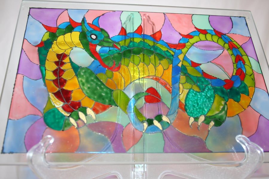 Dragon - Handpainted Suncatcher with Stand