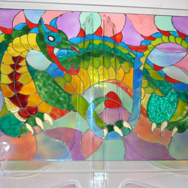 Dragon - Handpainted Suncatcher with Stand