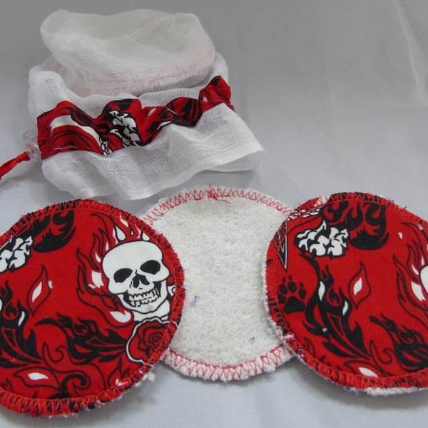 Reusable Make Up Pads - Skull