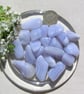 8 Blue Lace Agate Crystal Polished Tumblestones , Chakra, Reiki, Craft, Mosaic - Image 2