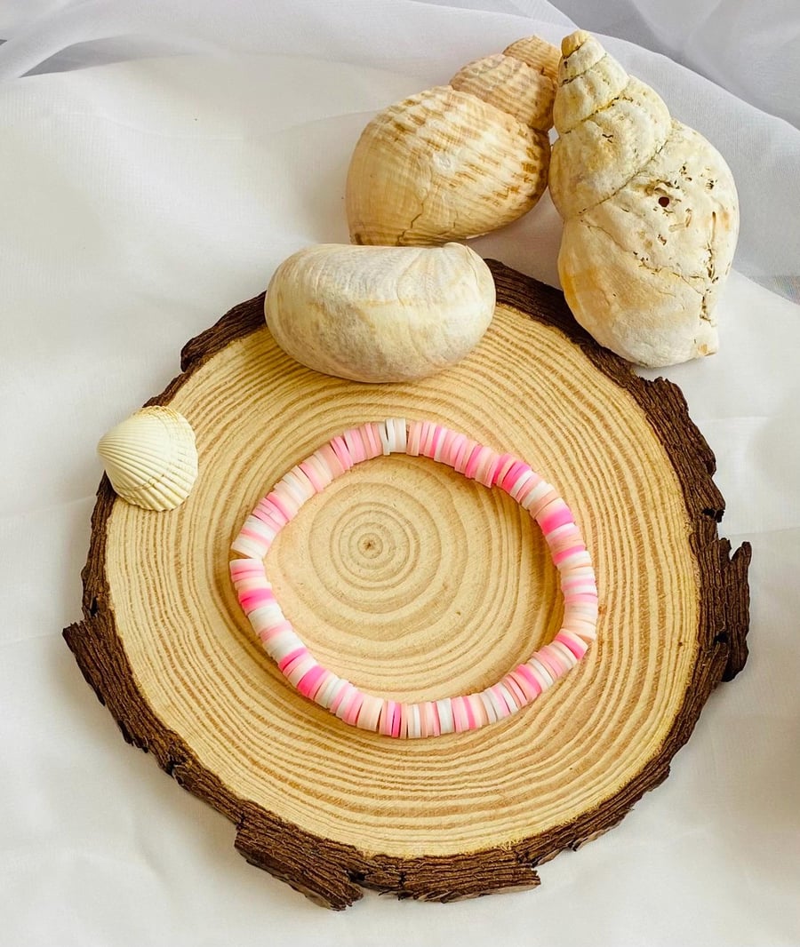 Blush Pink Beaded Bracelet 