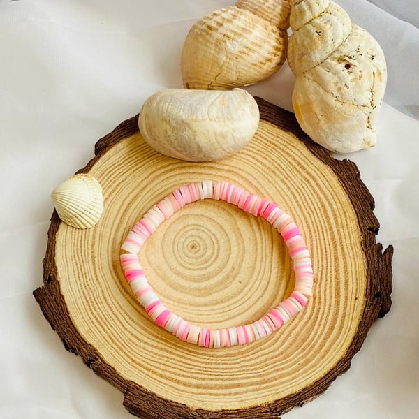 Blush Pink Beaded Bracelet 