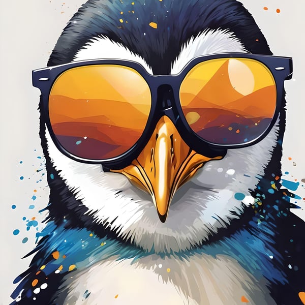 A4 Penguin in Sunglasses Print