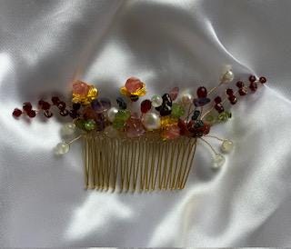 Wild Flower - Natural Gemstone Jewelled Bridal Comb 
