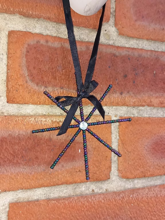 Hanging Black Beaded Star Suncatcher