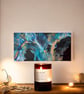 Abstract blue flow fluid acrylic canvas  - Image 6