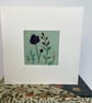 Hand embroidered blank greetings card - ‘Flower Border No.2’