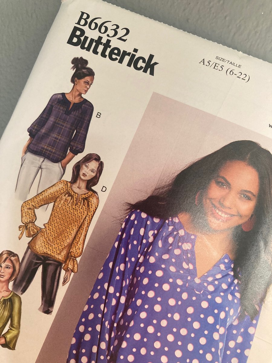 B6632 Butterick Blouse 4 Options Size 6 - 22