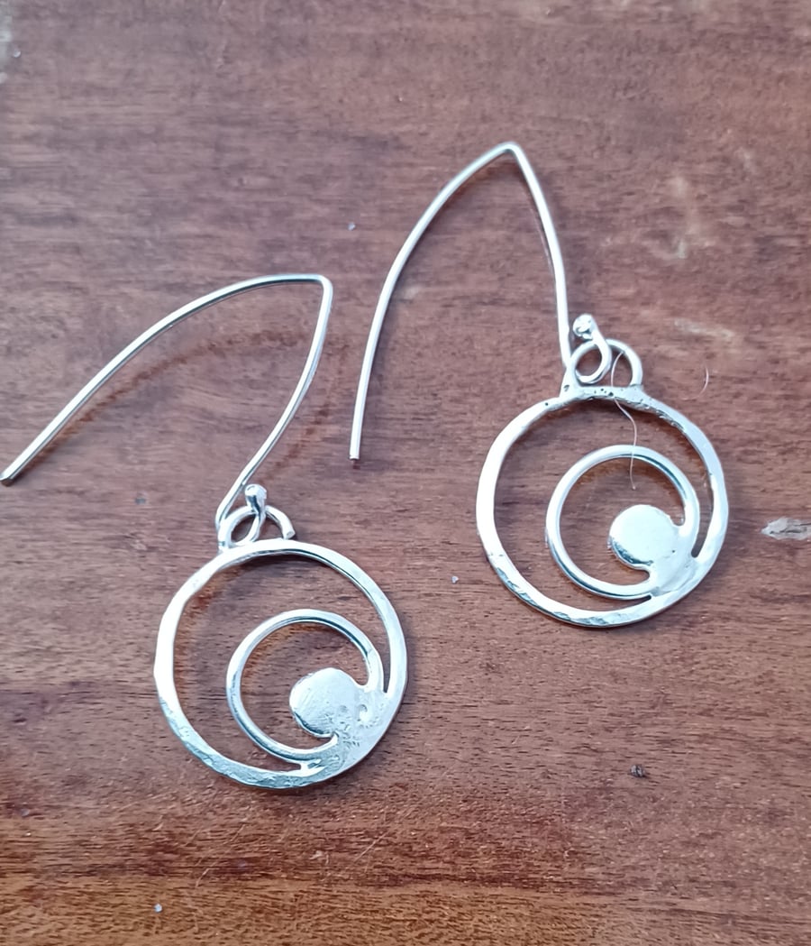Silver circles earrings
