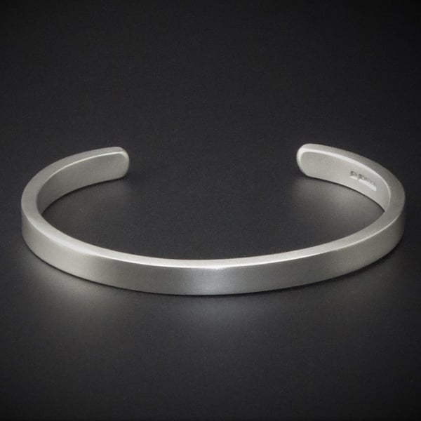 Men's 34 Grams "Matt Look" Solid Sterling Silver, Torque, Bangle, Bracelet, 