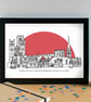 Durham Skyline Art Print - Image 3
