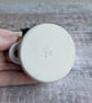 Small ceramic tealight holder with sculpted holly, white glaze - Image 5