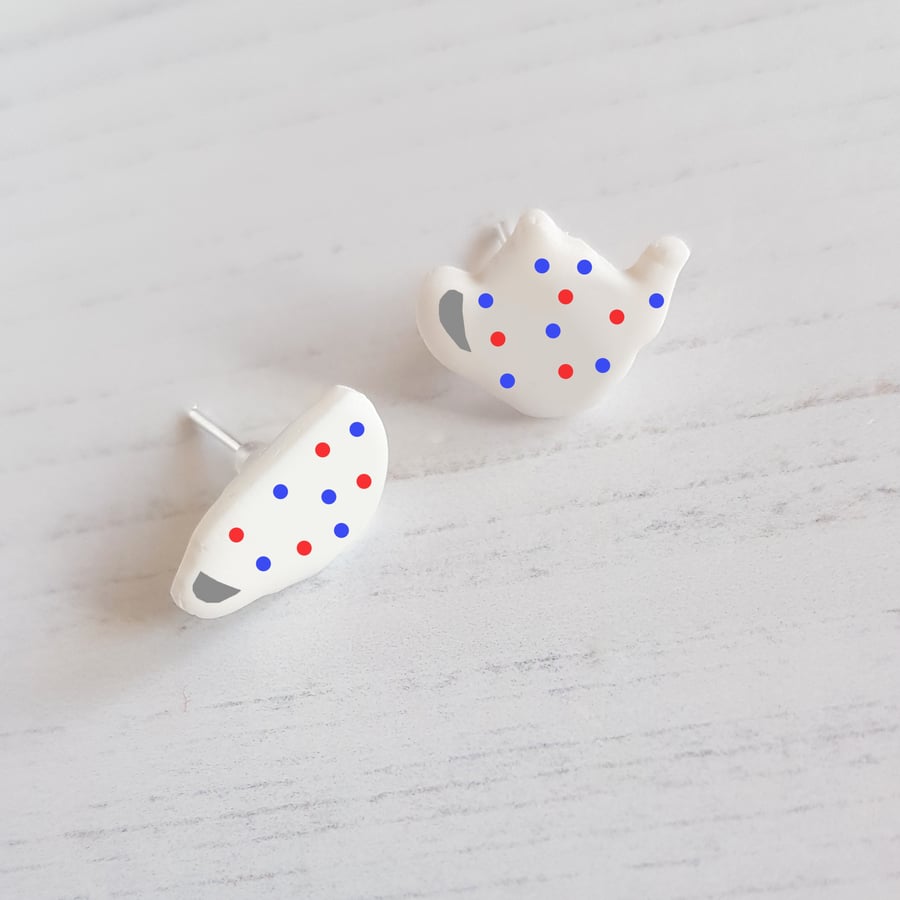 Best of British Teapot and Teacup stud earrings