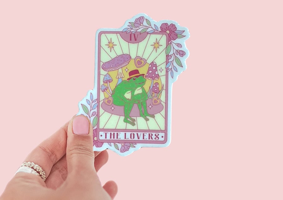 The Lovers Frog Sticker Valentines Sticker Lovers Tarot Card Sticker