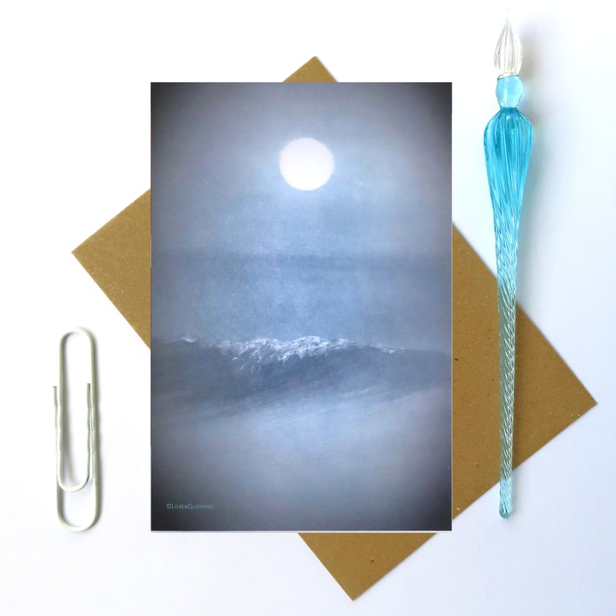  moon and mist I full moon over the sea art greeting card notelet cello free