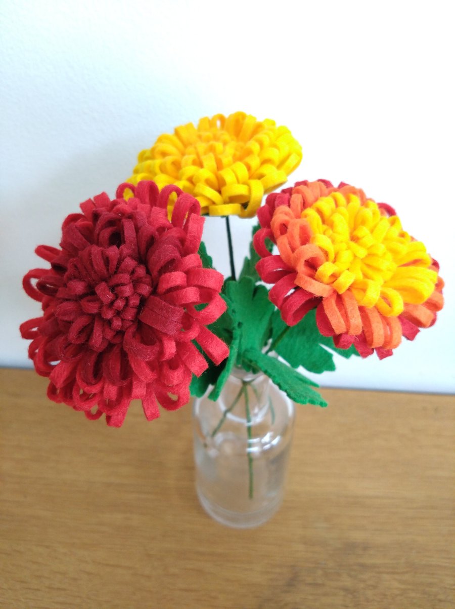 Chrysanthemum Felt Flower Stem