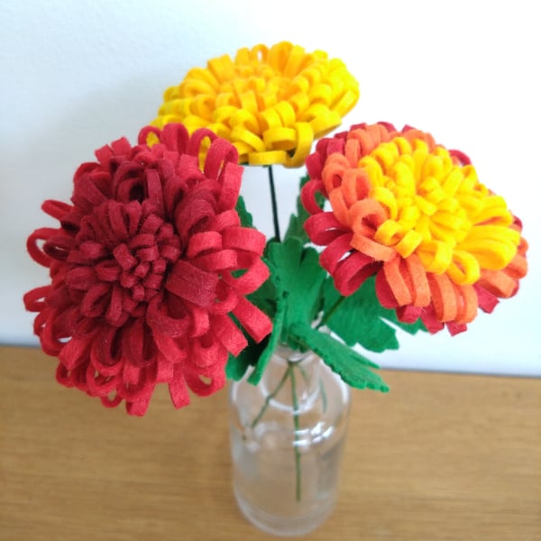 Chrysanthemum Felt Flower Stem