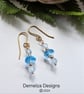 9k Solid Gold  Blue Topaz Earrings  - Image 7