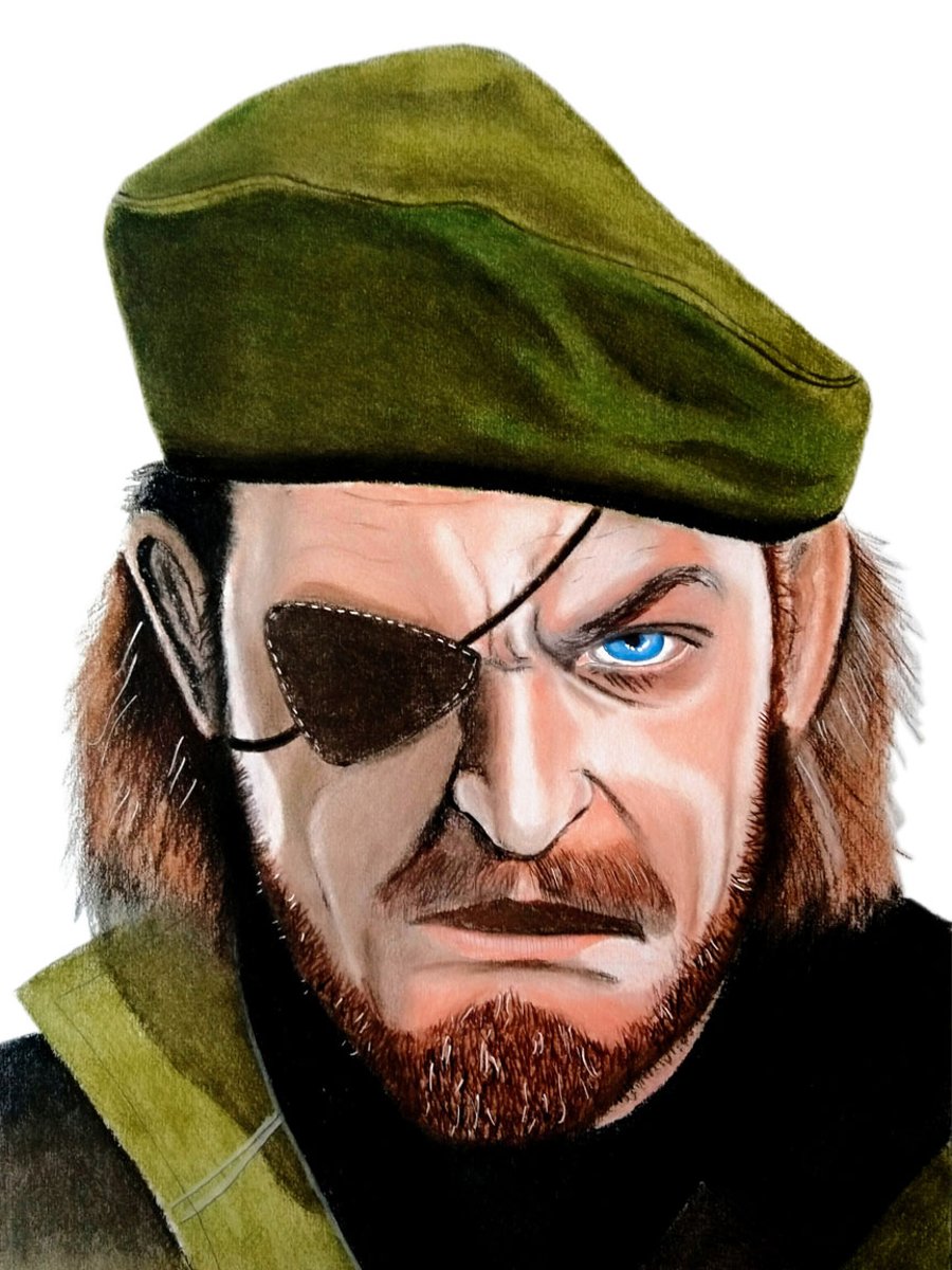 A3 printed portrait of Solid Snake - Metal Gear Solid