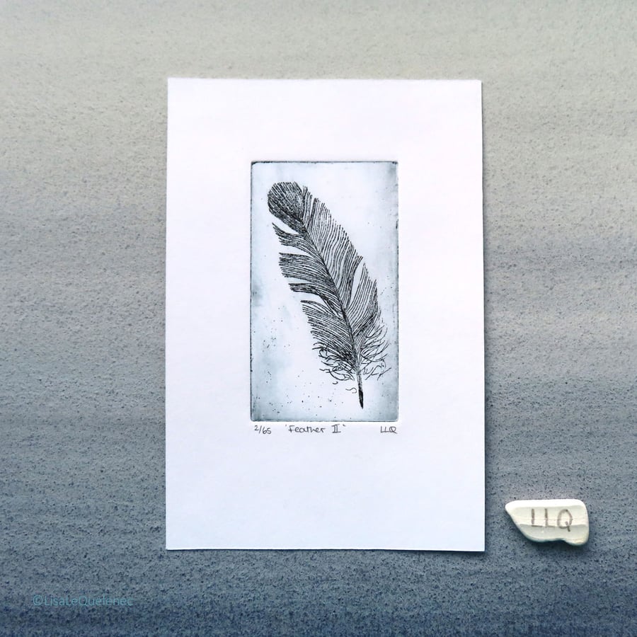 Feather etching mini print no.2 of an edition of 65