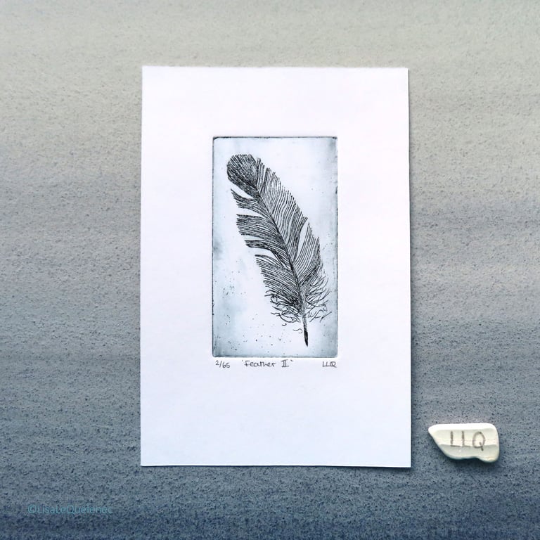 Feather etching mini print no.2 of an edition of 65